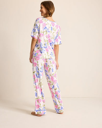Jersey V-Neck Top & Pants Pajama Set Ivory | Tommy Bahama Customer Favorite - Jersey V-Neck Top & Pants Pajama Set