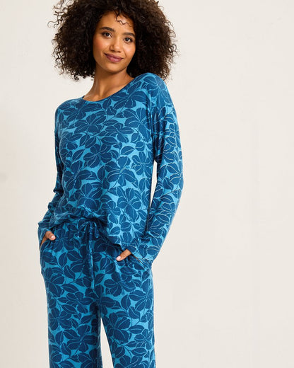 Knit Long Sleeve & Pants Pajama Set Deep Sea Teal | Tommy Bahama Signature - Knit Long Sleeve & Pants Pajama Set