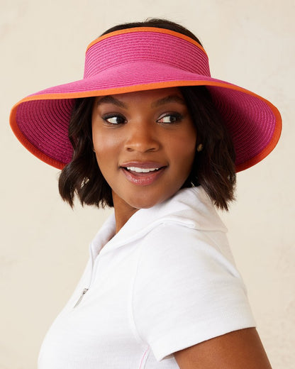 Packable Ultra-Braid Visor Hot Pink/Orange | Tommy Bahama Latest - Packable Ultra-Braid Visor