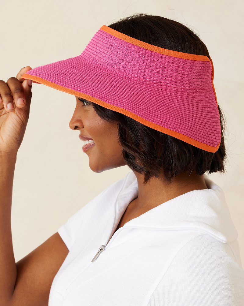 Packable Ultra-Braid Visor Hot Pink/Orange | Tommy Bahama Latest - Packable Ultra-Braid Visor