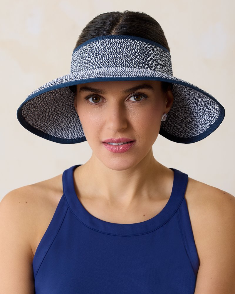 Packable Ultra-Braid Visor Navy/White Mix | Tommy Bahama Discount - Packable Ultra-Braid Visor
