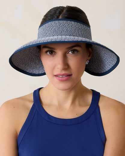 Packable Ultra-Braid Visor Navy/White Mix | Tommy Bahama Discount - Packable Ultra-Braid Visor