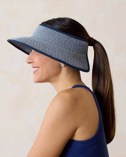 Packable Ultra-Braid Visor Navy/White Mix | Tommy Bahama Discount - Packable Ultra-Braid Visor