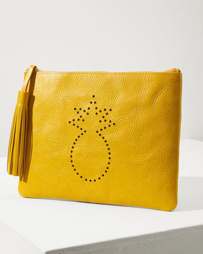 Tommy Bahama Perforated Leather Pouch Yellow | Tommy Bahama Featured - Tommy Bahama Perforated Leather Pouch
