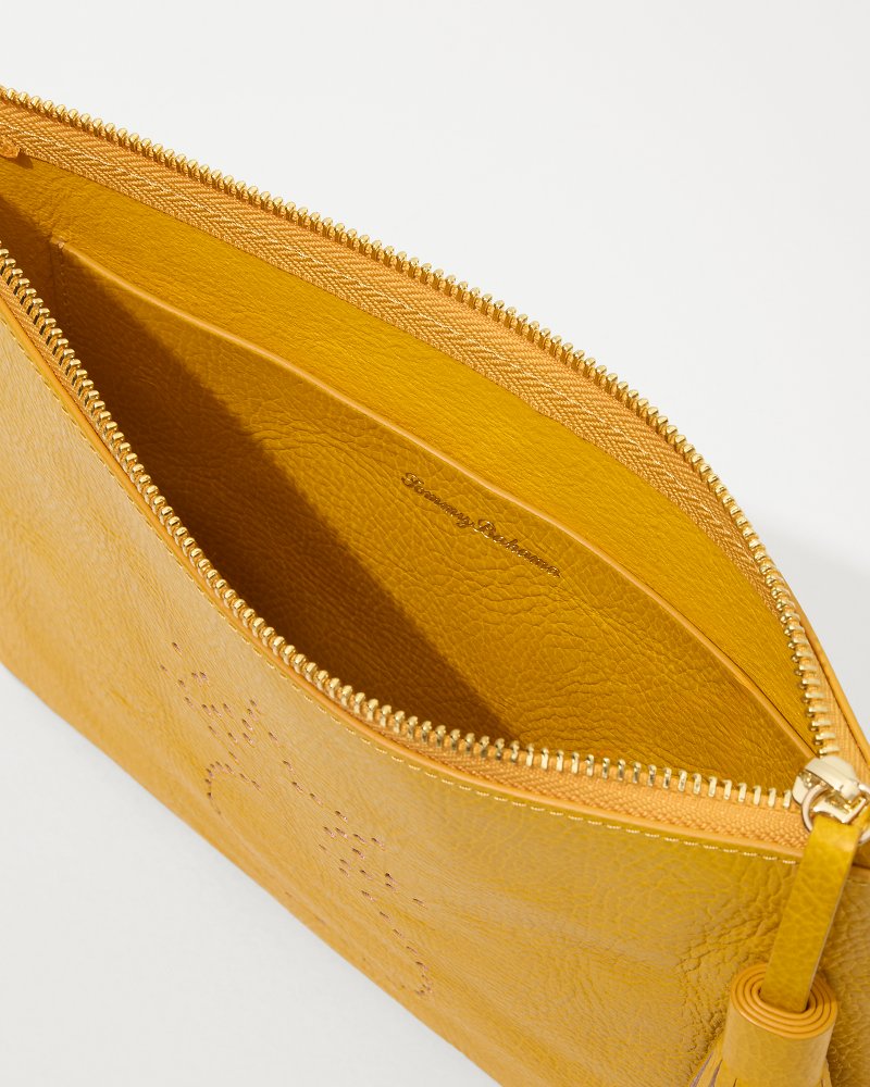 Tommy Bahama Perforated Leather Pouch Yellow | Tommy Bahama Featured - Tommy Bahama Perforated Leather Pouch