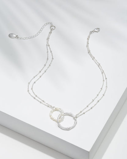Island Essence Double Loop Bamboo Necklace Silver | Tommy Bahama Trusted - Island Essence Double Loop Bamboo Necklace