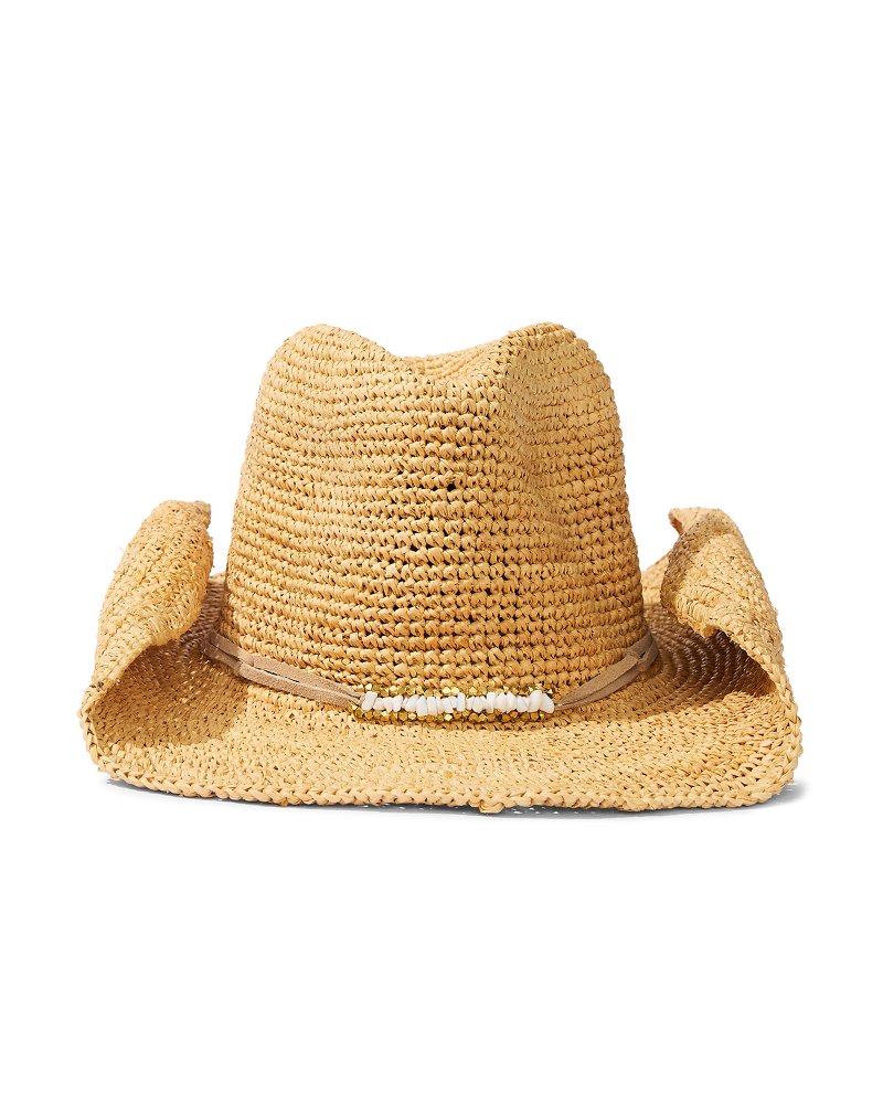 Zahara Raffia Cowboy Hat Natural/Gold | Tommy Bahama Premium - Zahara Raffia Cowboy Hat
